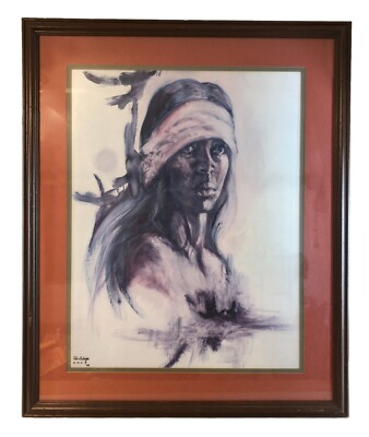 Popo-Ruby Lee Proud American Framed Matted Hand Signed Print 29 x 35''