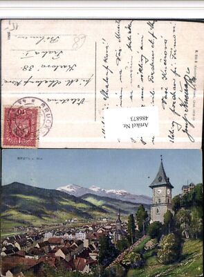 486873,Bruck an d. Mur Totale Uhrturm Bergkulisse