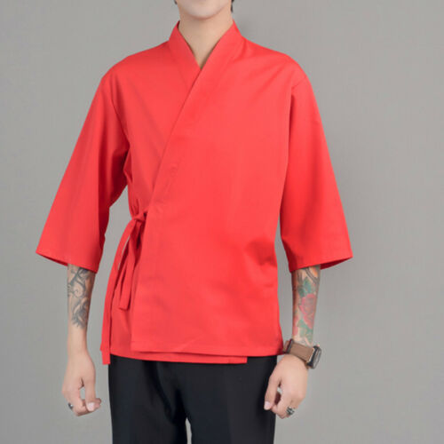 Happi Sushi Chef Coat Serving Short Kimono Sushi Chef Jacket Hotel Uniform Hot - Picture 1 of 6