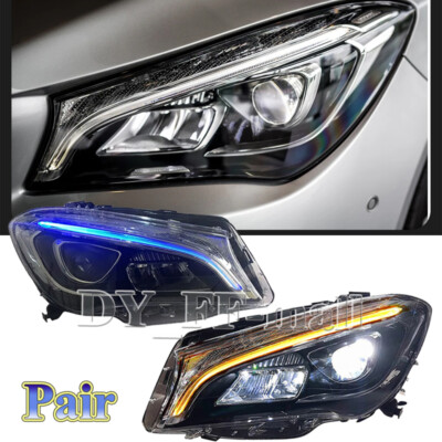 Paar Upgrade LED DRL Scheinwerfer Montage HID für Mercedes Benz CLA W117 14-16