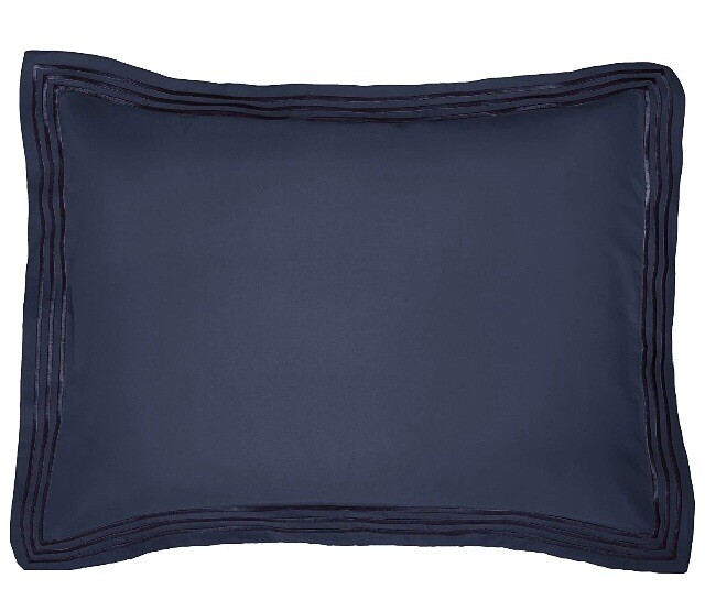 AmazonBasics Premium Embroidered Hotel Stitch Duvet Cover Set Full Queen Navy