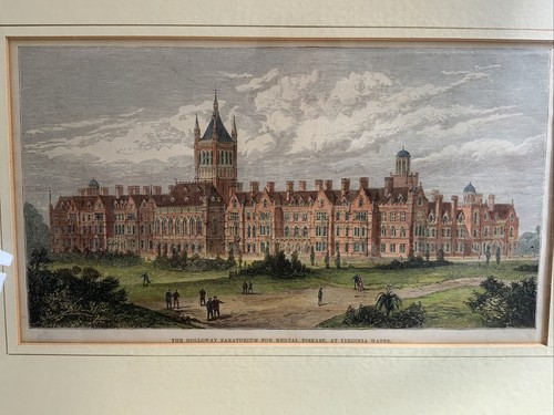 Holloway Sanatorium Virginia Water, hand coloured antique engraving print, 1880s - Picture 3 of 6