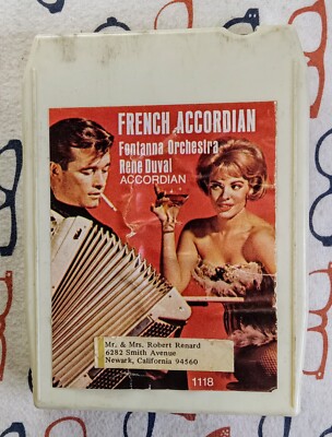 Fontanna Rene Duval French Accordion Cafe Continental 1970s 8-Track Album VG