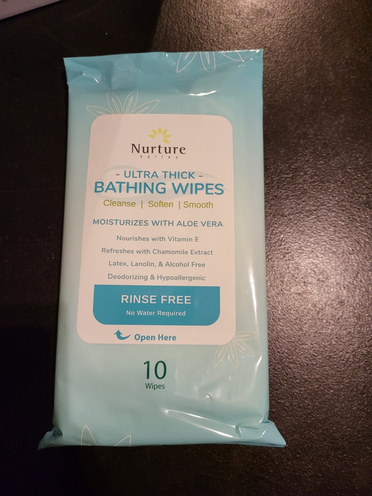 Nurture Valley Ultra Thick Rinse Free No Shower Bathing Wipes,12 Packs