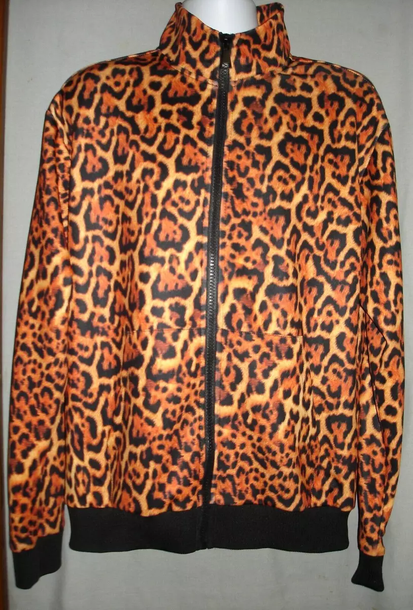 Fashion Nova Men s Track Jacket Size Medium Leopard Animal Print