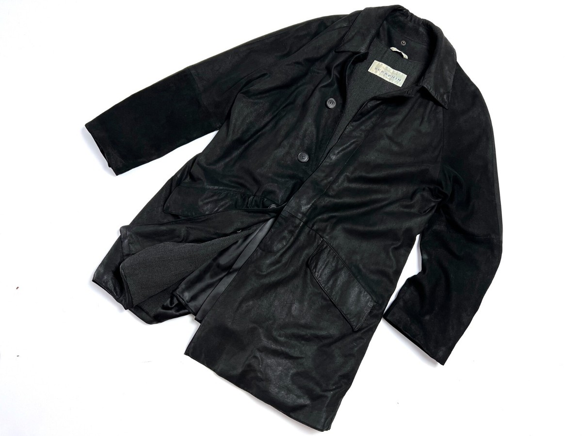 ジャケット・アウター VINTAGE SERAPHIN LEATHER FIELD JACKET LUXURY Men's SERAPHIN HERMES Peau Skin Black Leather Coat