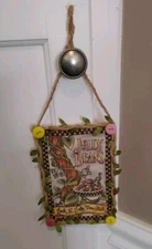 Mini Hanging Wall Art Plaque "Jelly Beans" 6" X 4" Handcrafted
