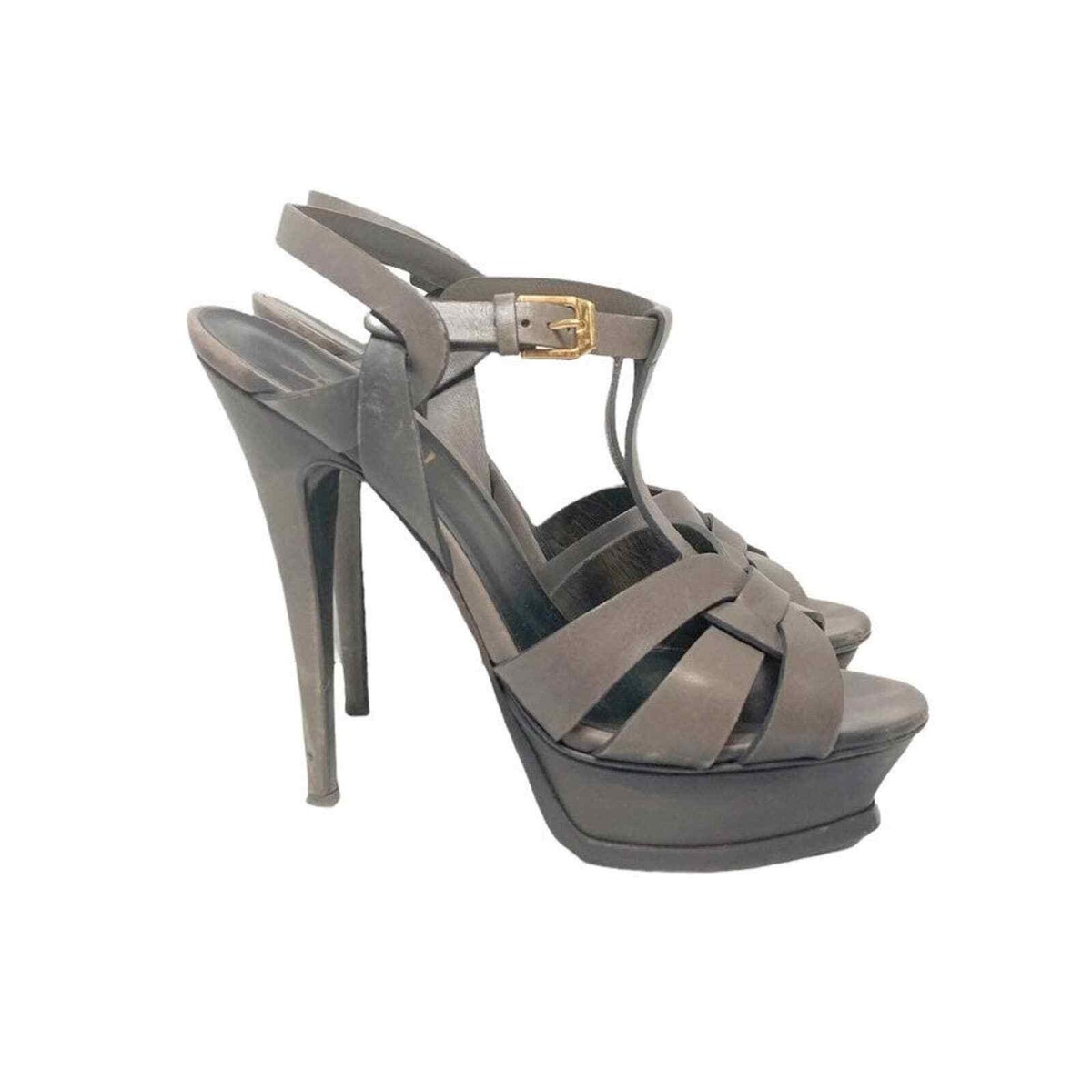 SAINT LAURENT-トリビュートプラットフォームサンダル DARK GREY YSL Saint Laurent Women's Tribute Dark Gray Heels Size 37 | eBay