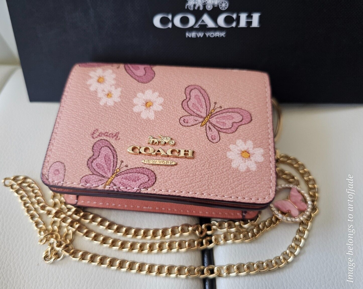 ❤️‍🔥COACH Mini Wallet On A Chain With Lovely Butterfly Print