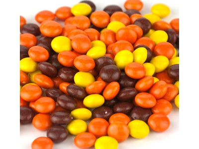 Hershe's Mini Reese's Pieces Bulk in a Resealable Bag