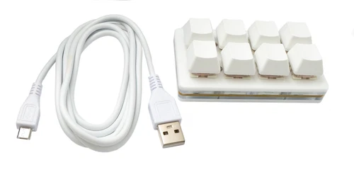 USB HID Mini Keypad 8 Tasten programmierbar mechanisch RGB LED PC Hotkeys Weiß