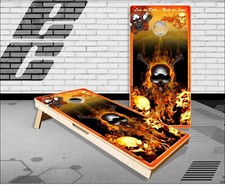 Live to Ride Biker Skulls Cornhole Boards Bean Bag Toss Game