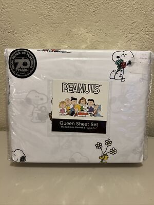 Peanuts By Berkshire 4 Piece Queen Sheet  Set By Berkshire 90 X102  NEW