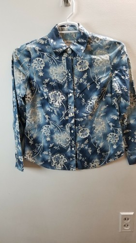 Womens Top Liz & company Small Floral long sleeve button up shirt - Picture 2 of 7