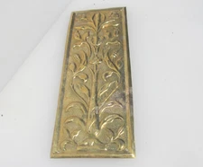 Brass Finger Plate Push Door Handle Art Nouveau Floral Flowers Antique STYLE