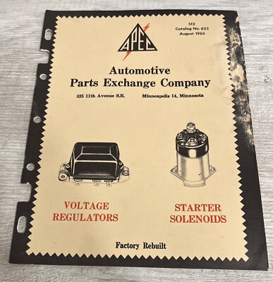 APEC Automotive Parts Exchange Company - Starter Solenoids/Voltage Reg 1965 #623