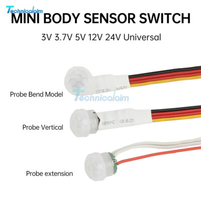 DC 3-24V Body Motion Sensor Switch Mini Motion PIR Pyroelectric Infrared Sensor