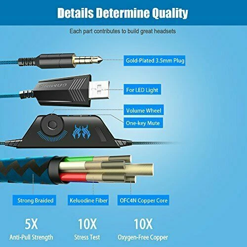 Bengoo G9000 Stereo Gaming Headset for PS4, PC, Xbox One Controller - Image 3 of 4