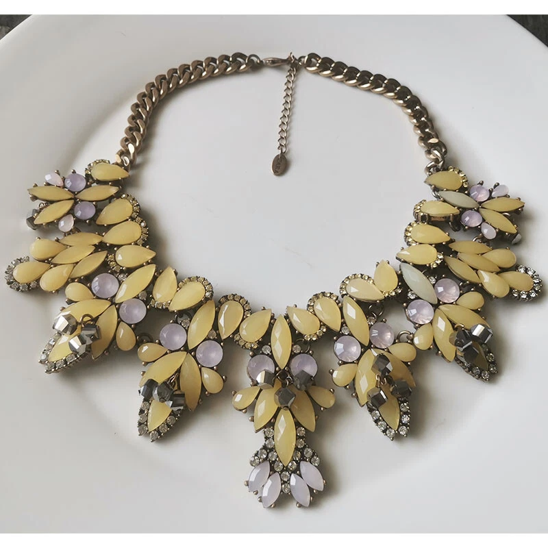 16 New Zara Floral Collar Statement Necklace Gift Vintage Women Party  Jewelry