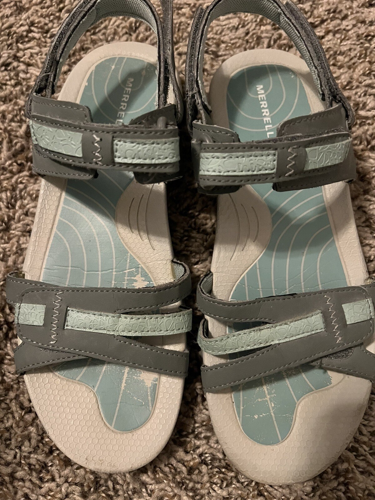 Sandali Merrell Sedona blu surf acqua verde acqua ad alte prestazioni da donna taglia 7