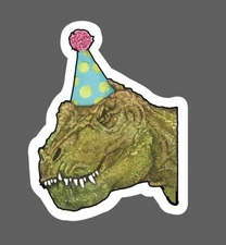 T Rex Sticker Birthday Hat Waterproof