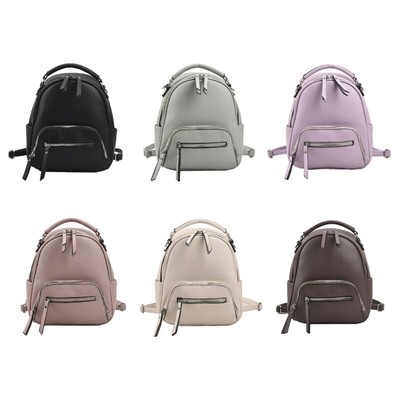 Women PU Leather Backpack with Zipper Multipurpose Collection Bag