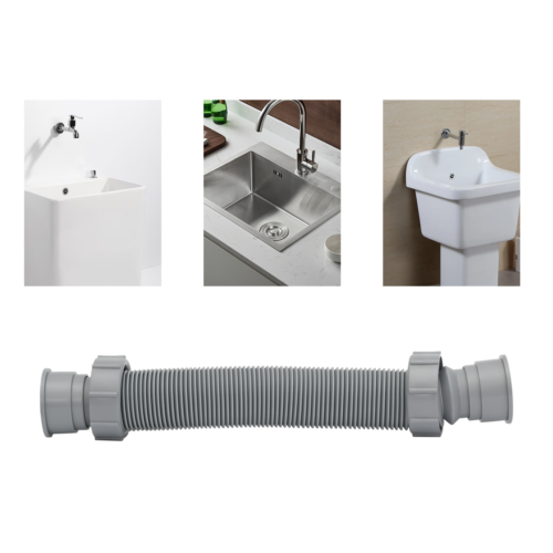 Kitchen Sink Flexible Tubular Drain Tubing Pipe Basin Water Drain Hose Tube NEW