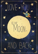 Moon and Back Tree-Free Greetings Romantic Birthday Card