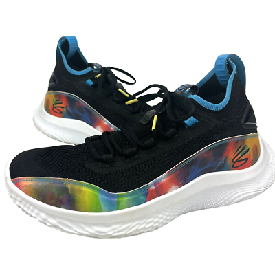 Unisex Under Armour 8 Curry Feel Good Tie Die Black Multicolor Athletic Shoes Under Armour Curry 8 Tie Dye Black Men main image 4
