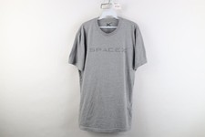 Y2K SpaceX Mens Large Spell Out Elon Musk Space Rocket Short Sleeve T-Shirt Gray
