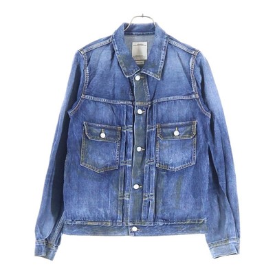 Mens Visvim VISVIM Visvim 19AW SS 101 JKT DRY DMGD 1000 Damaged Denim Jacket Ind