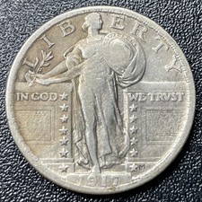 1917 Type 2 Standing Liberty Quarter 25c XF Extremely Fine
