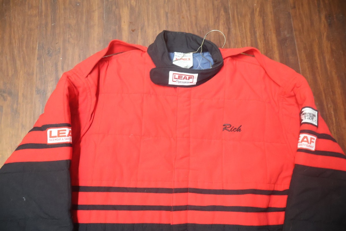 Nice Clean Vintage 2002 LEAF Racewear Nomex Red Black Race Fire