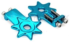 BMX Bicycle Star Spur Chain Tensioners for 3/8" axles - BRIGHT DIP BLUE