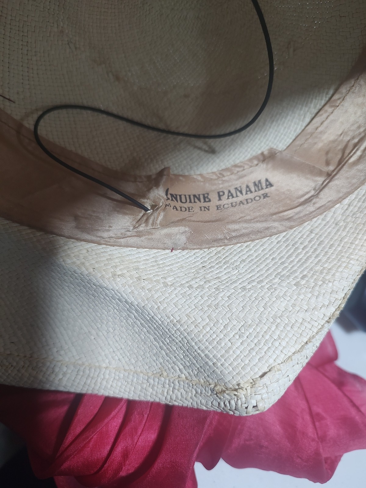 antique straw hat women's panama vintage 1940-50 … - image 5