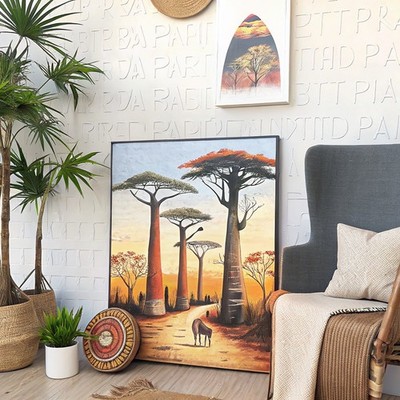 Avenue of the Baobabs Abstrakt Madagaskar Wand Afrikanische Bäume Landschaft Unikat 0