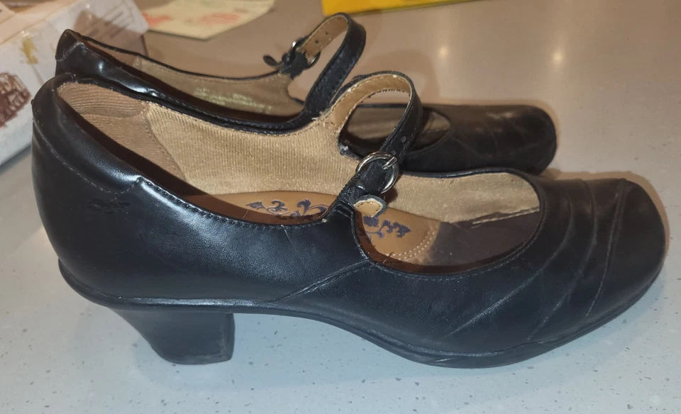 Earth Spirit Classics EE. UU. Talla 8 Tacones de Cuero Negro Mary Jane Hebilla EUR 40 Foto 4 de 4