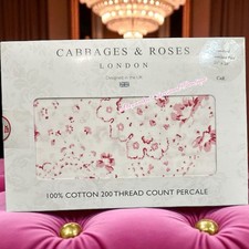Cabbages & Roses 2 STANDARD Pillowcases Cotton Floral New Penny Raspberry New