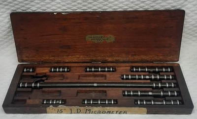 Lufkin Inside Micrometer Measuring Rods w/Wood Box INCOMPLETE