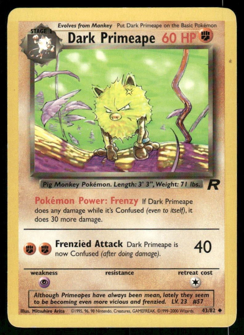 Dark Primeape 43/82 Uncommon Unlimited Team Rocket NM