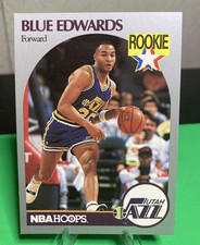 1990-91 NBA Hoops - Blue Edwards #288 (RC) Utah Jazz - Rookie Card. rookie card picture