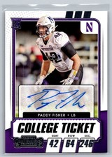 2021 Panini Contenders Draft Picks #178 Paddy Fisher Purple College Ticket RC