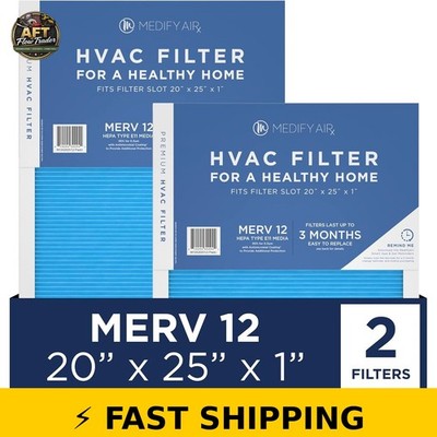 Medify Air 20x25x1 MERV 12 HEPA Air Filter - 2-Pack