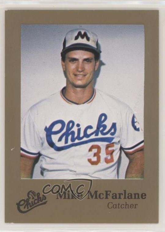 1986 Memphis Chicks Gold Mike Macfarlane (Name Misspelled as McFarlane) 5hy