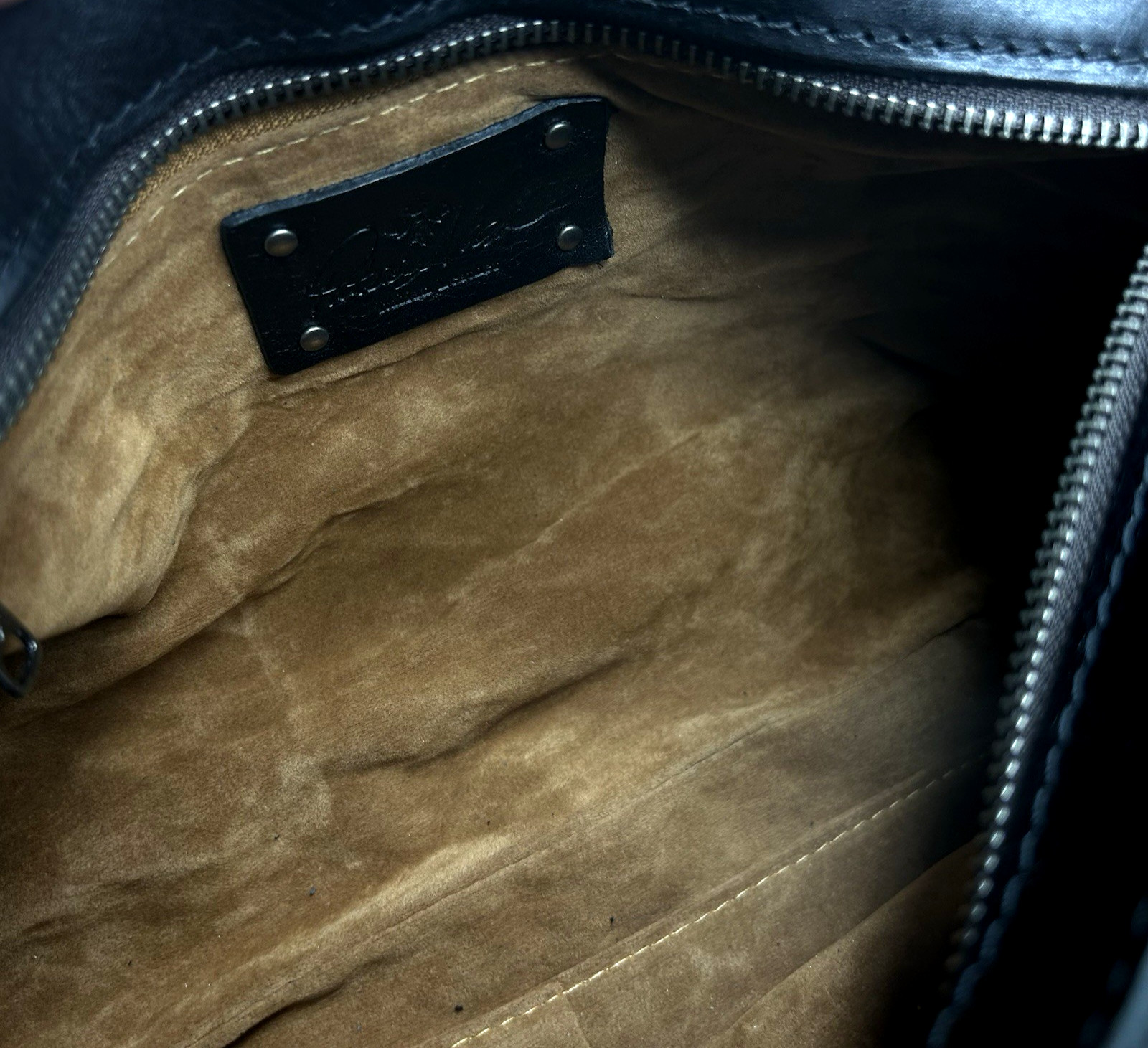 PATRICIA NASH ‘Rienzo’ Leather Handbag Shoulder Bag Satchel BLACK Contemporary