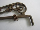 Antique Art Deco Single Swing Arm Curtain Rod Adjustable Cast Bronze Metal — photo 9