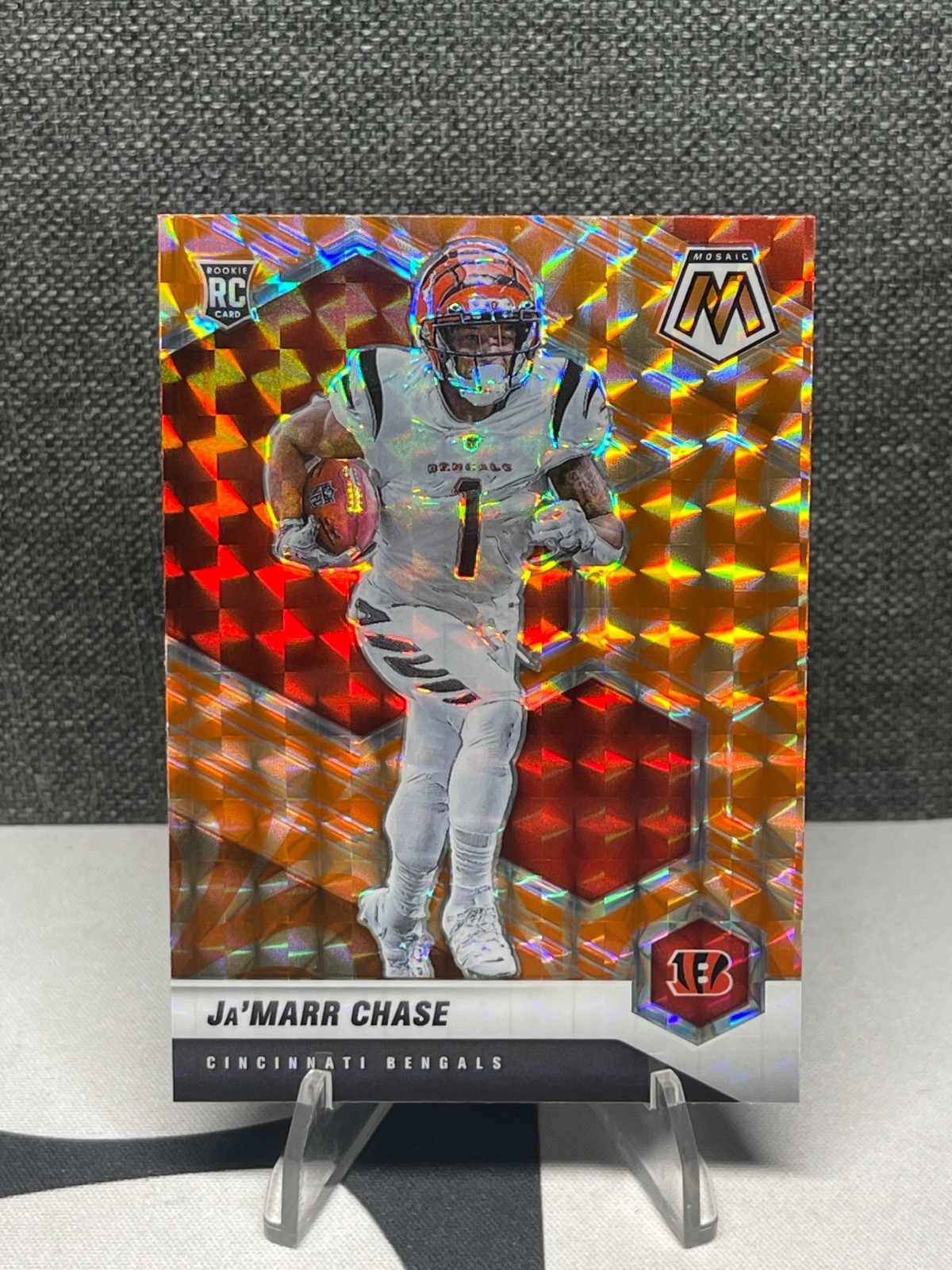 Ja'Marr Chase 2021 Mosaic #307 Reactive Orange Price Guide