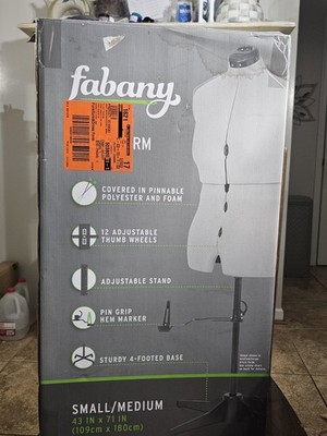Fabany Dress Form Sm/MD Light Grey Pinnable, Adjustable 43in×71in READ OPEN 