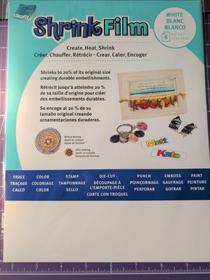 Grafix Schrumpffolie weiß 6 Blatt Packung - Neu