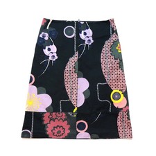 Falda Vintage Kenzo Años 90 Abstracta Estampado Floral y Geométrico Línea A Talla 36 S